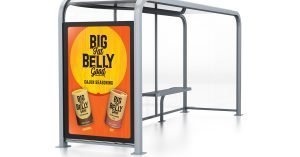 Big Fat Belly Good bus shelter poster design.