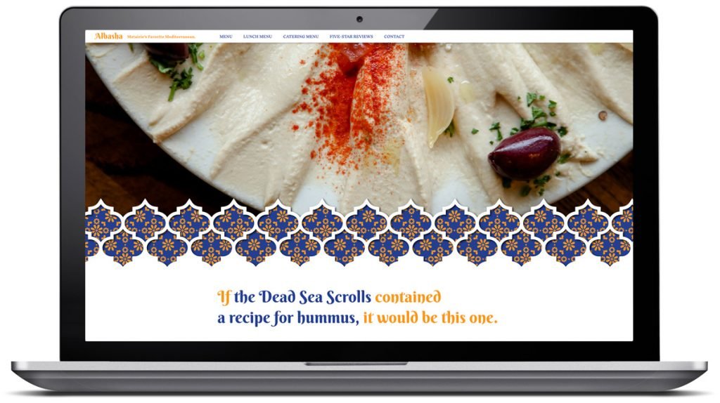 Responsive website design for Albasha Greek and Lebanese Cafe, designed and programmed by Cerberus Agency.