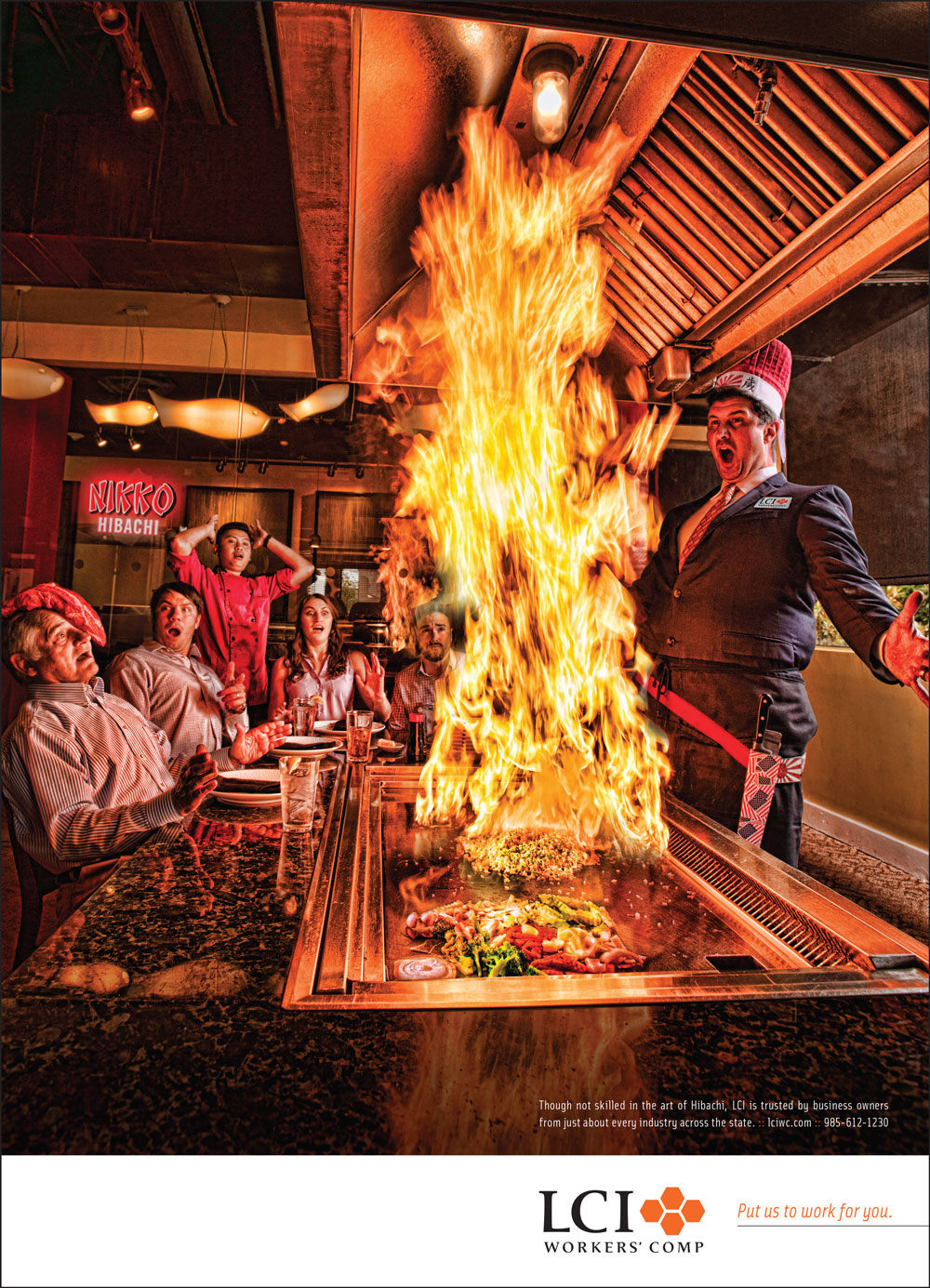 LCI Hibachi Ad Put Us To Work For You campaign